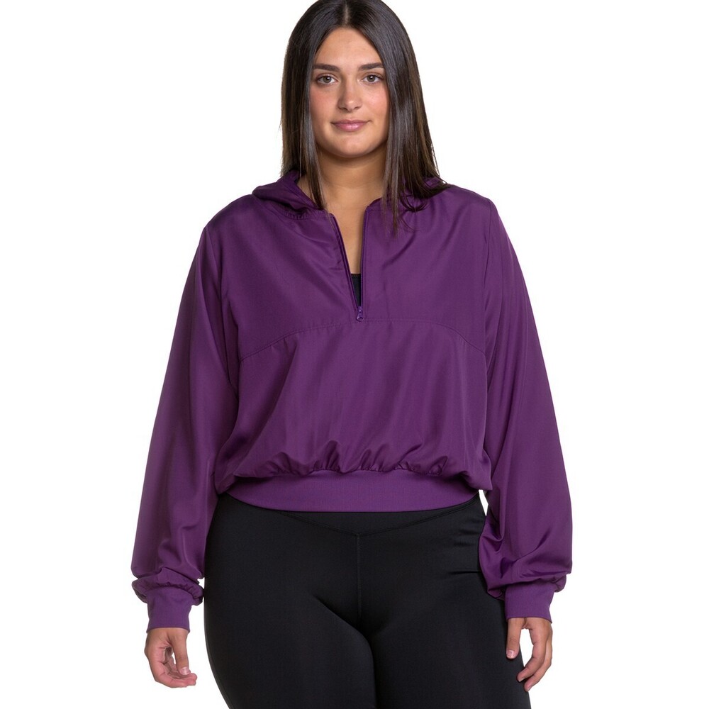 Soffe Womens Activewear Curves Plus Size Cropped Hooded Jacket Size 3X